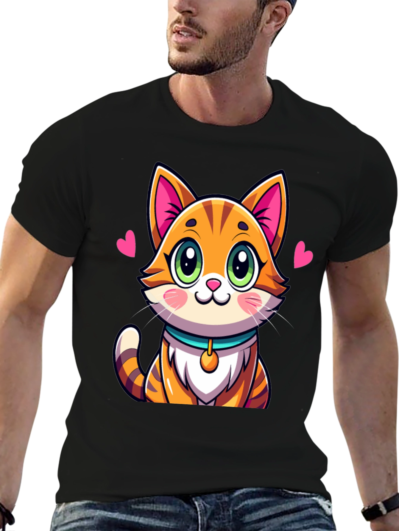 Cute Cartoon Cat Graphic Tee
