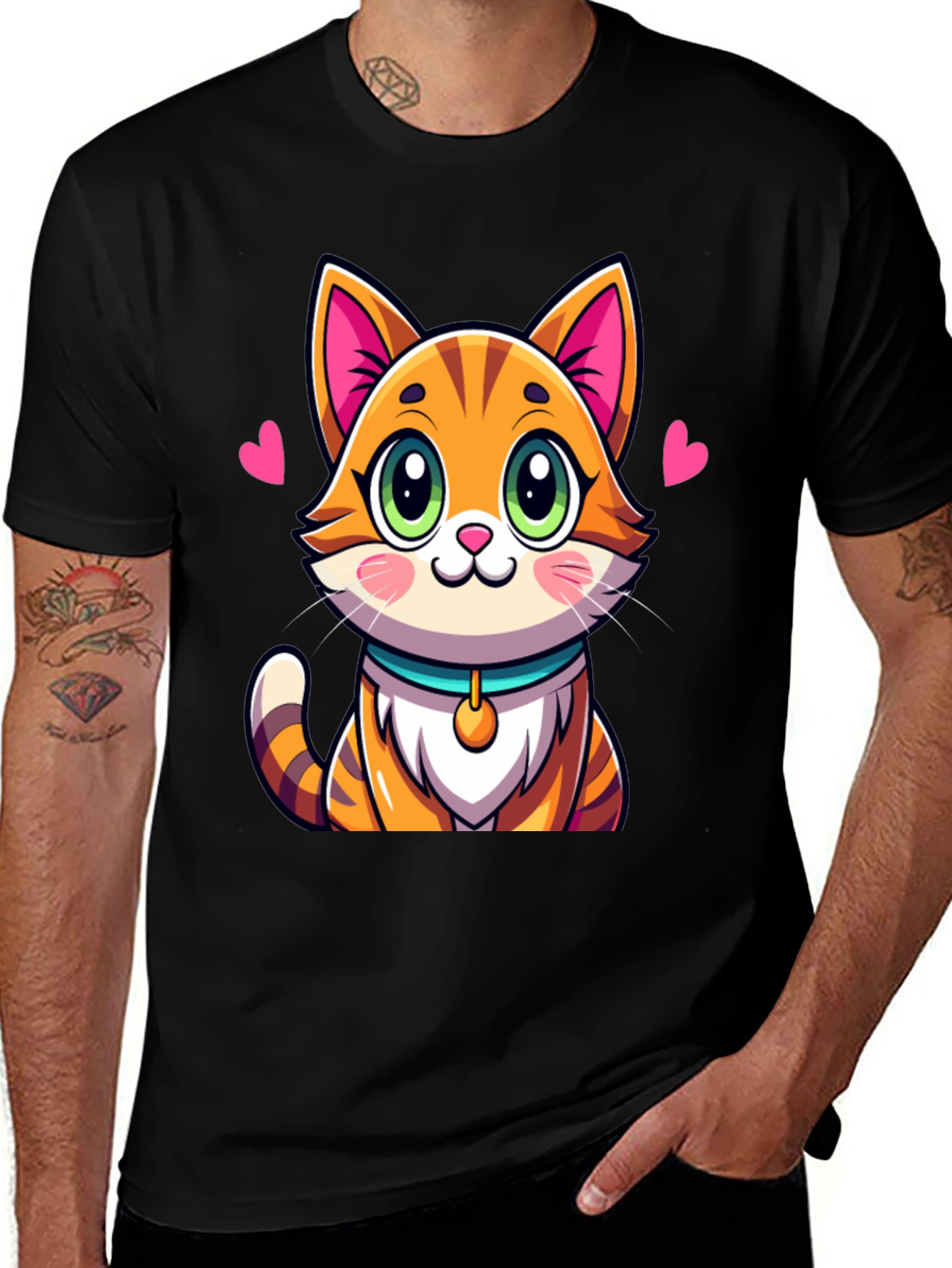 Cute Cartoon Cat Graphic Tee