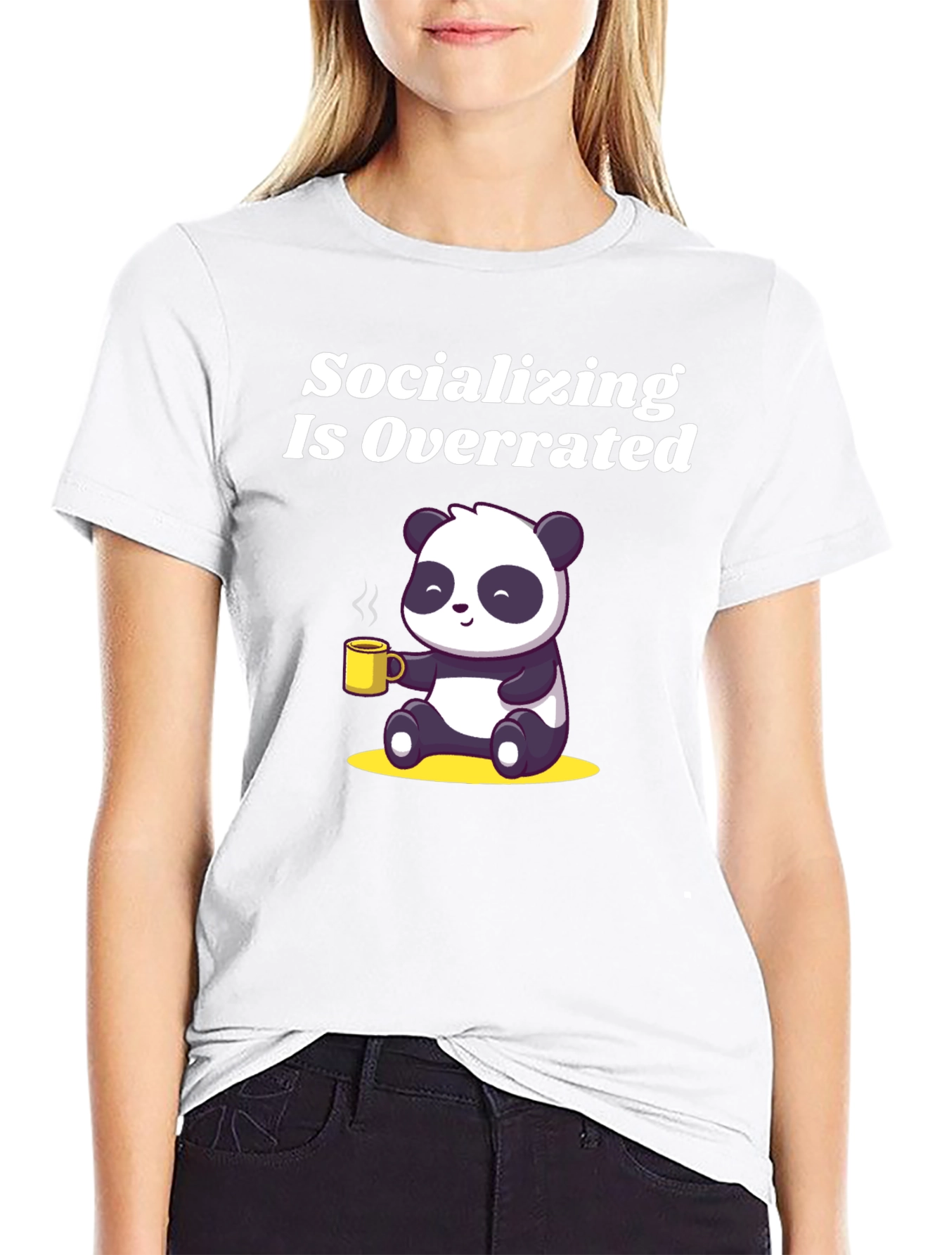 Socializing Is Overrated Panda T-Shirt