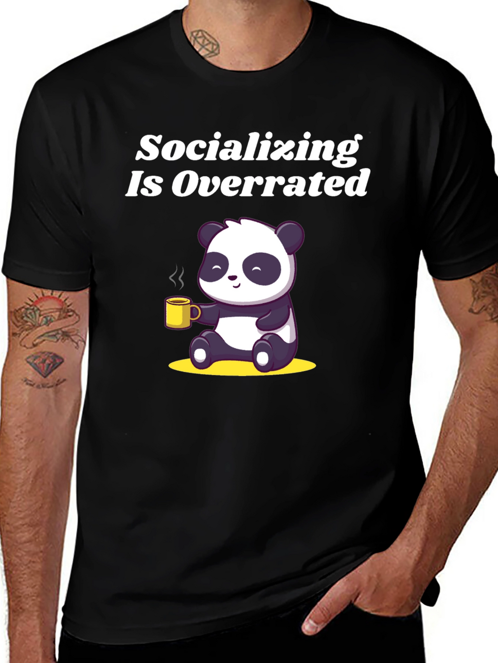 Socializing Is Overrated Panda T-Shirt
