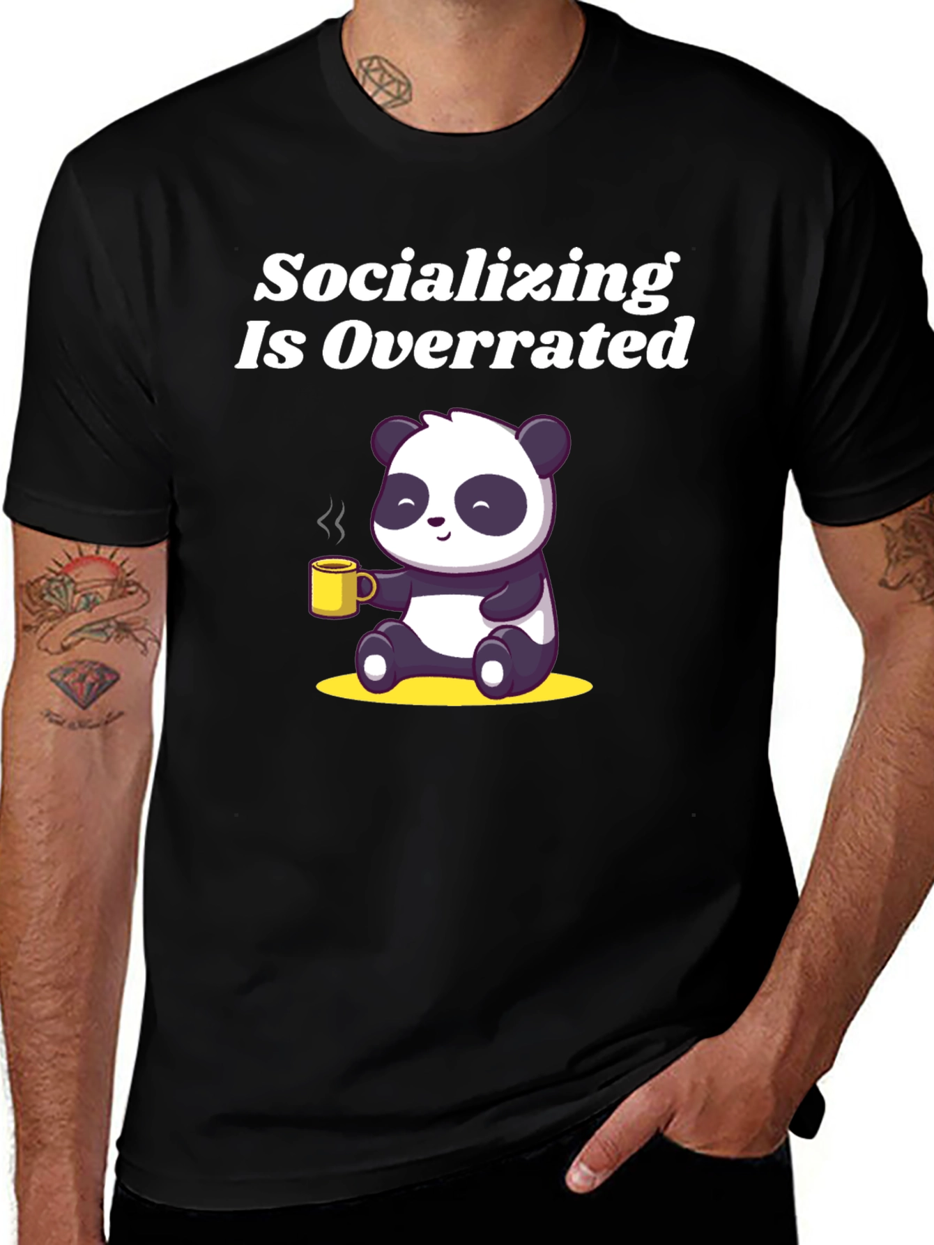 Socializing Is Overrated Panda T-Shirt