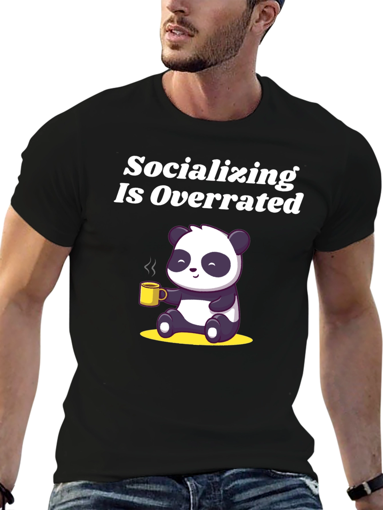Socializing Is Overrated Panda T-Shirt