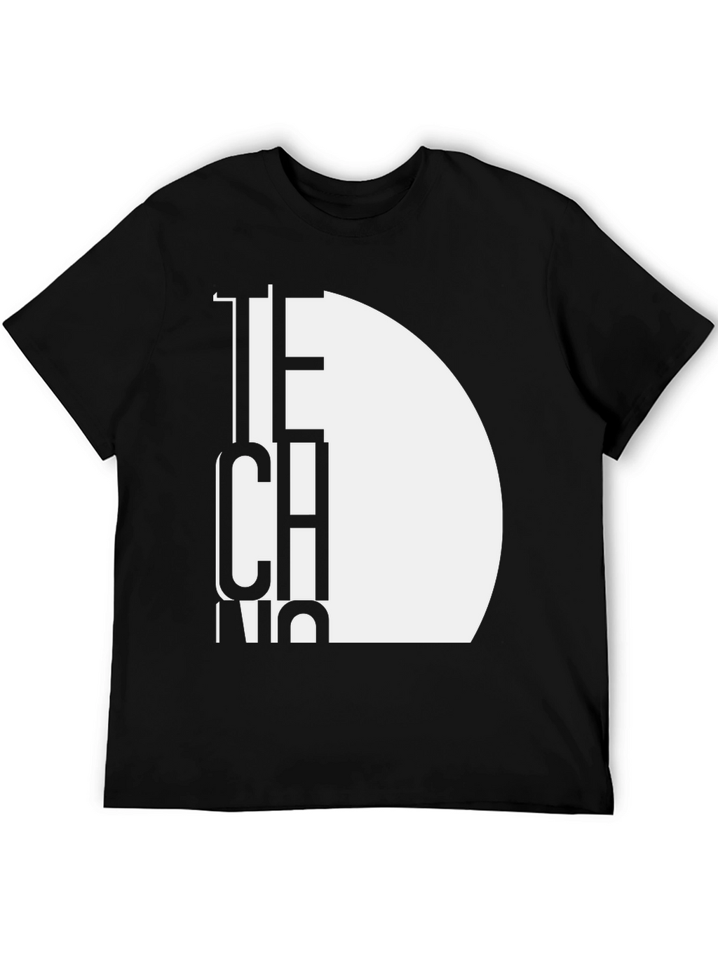 Modern Techno Graphic Tee - Black Cotton T-Shirt