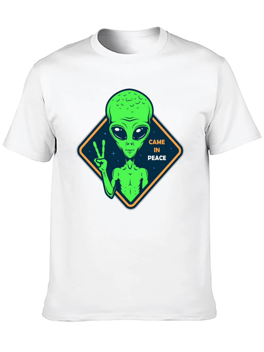 Peaceful Alien Black T-Shirt - Extra Terrestrial Design
