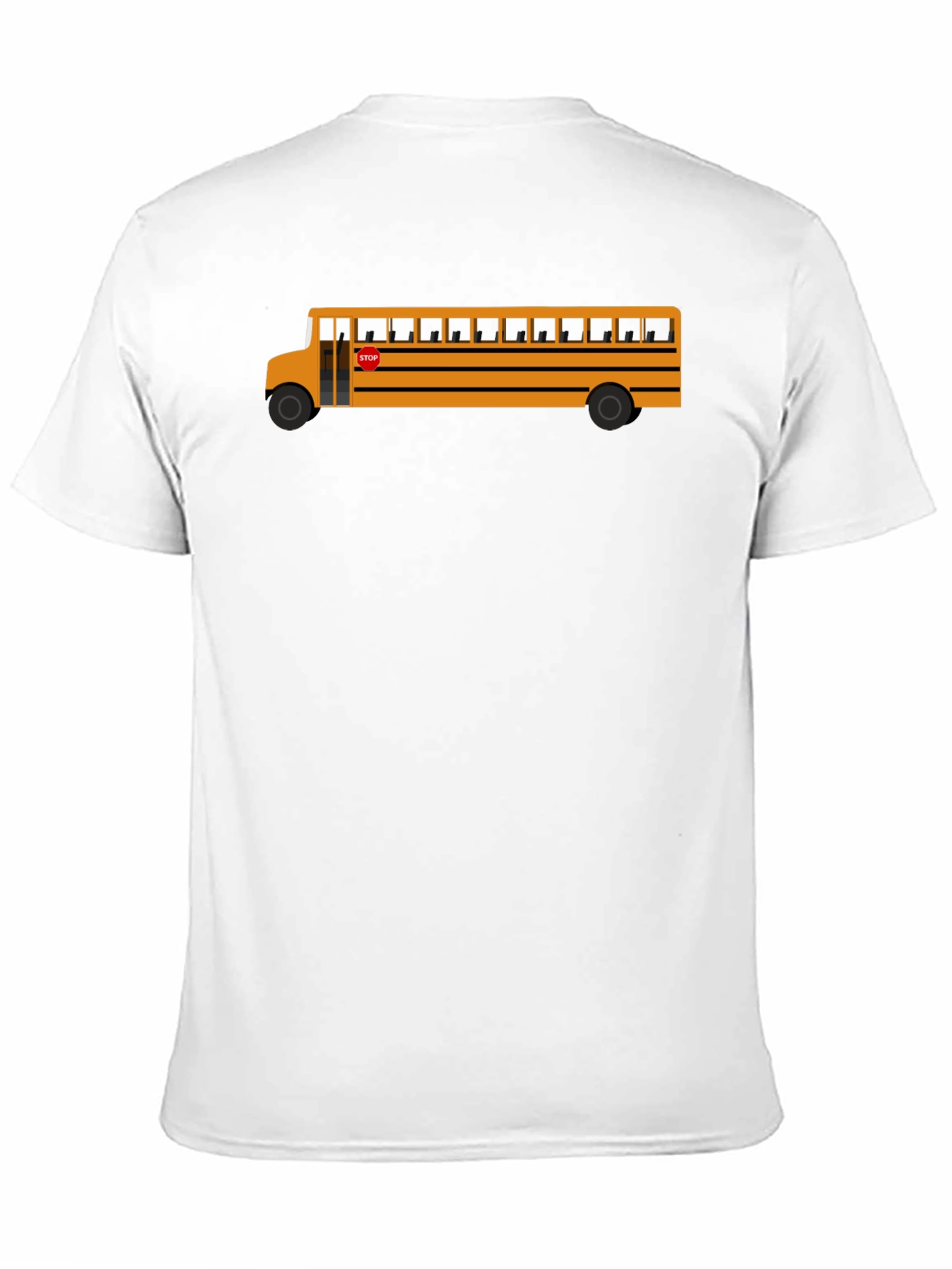 School Bus Graphic Tee - Black Cotton T-Shirt