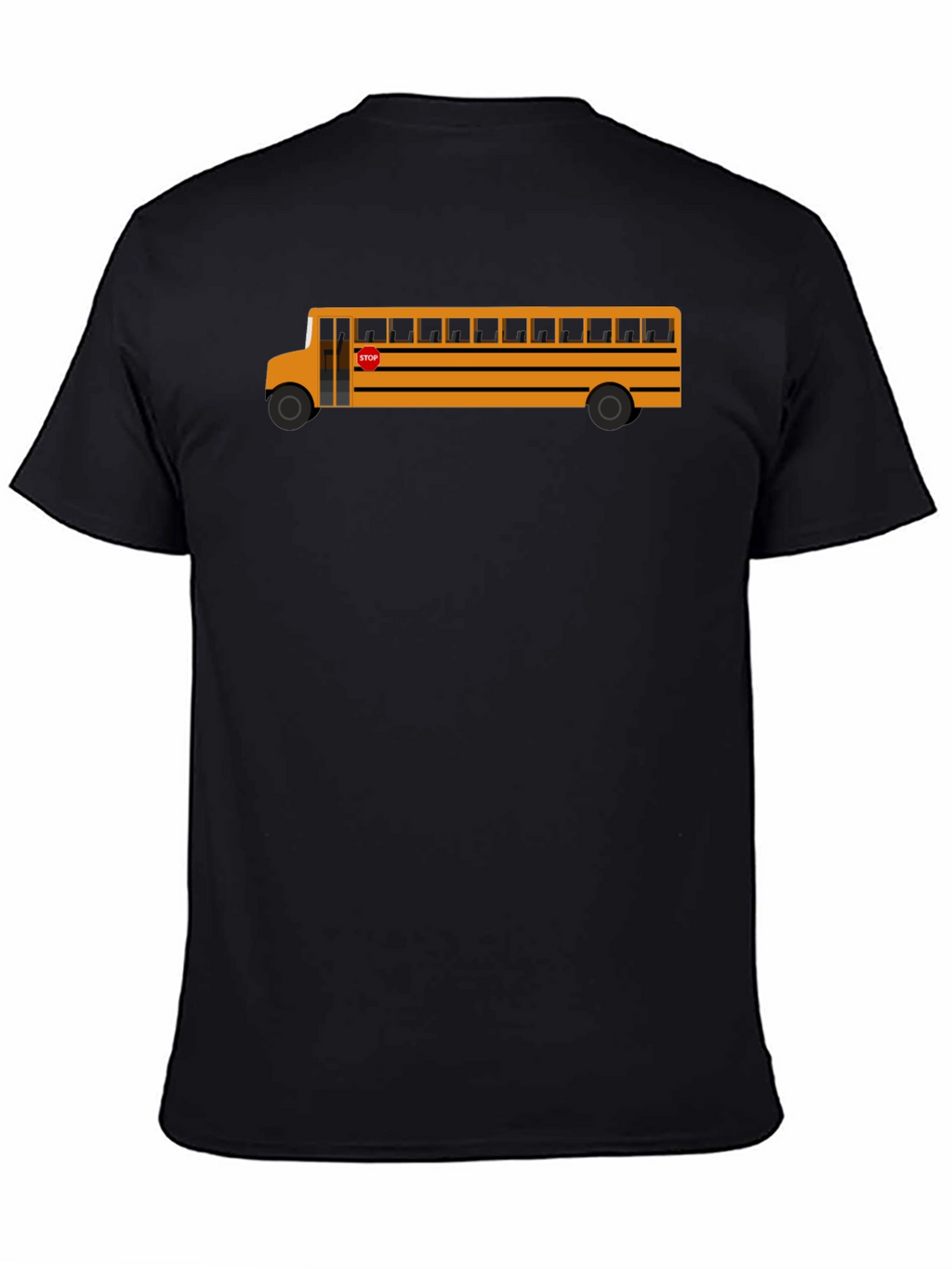 School Bus Graphic Tee - Black Cotton T-Shirt