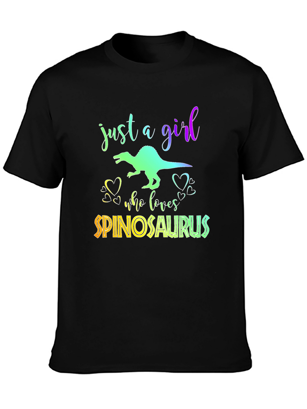 Girl Spinosaurus Lover Black T-Shirt