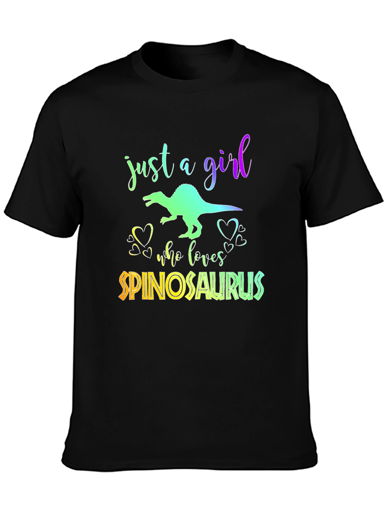 Girl Spinosaurus Lover Black T-Shirt