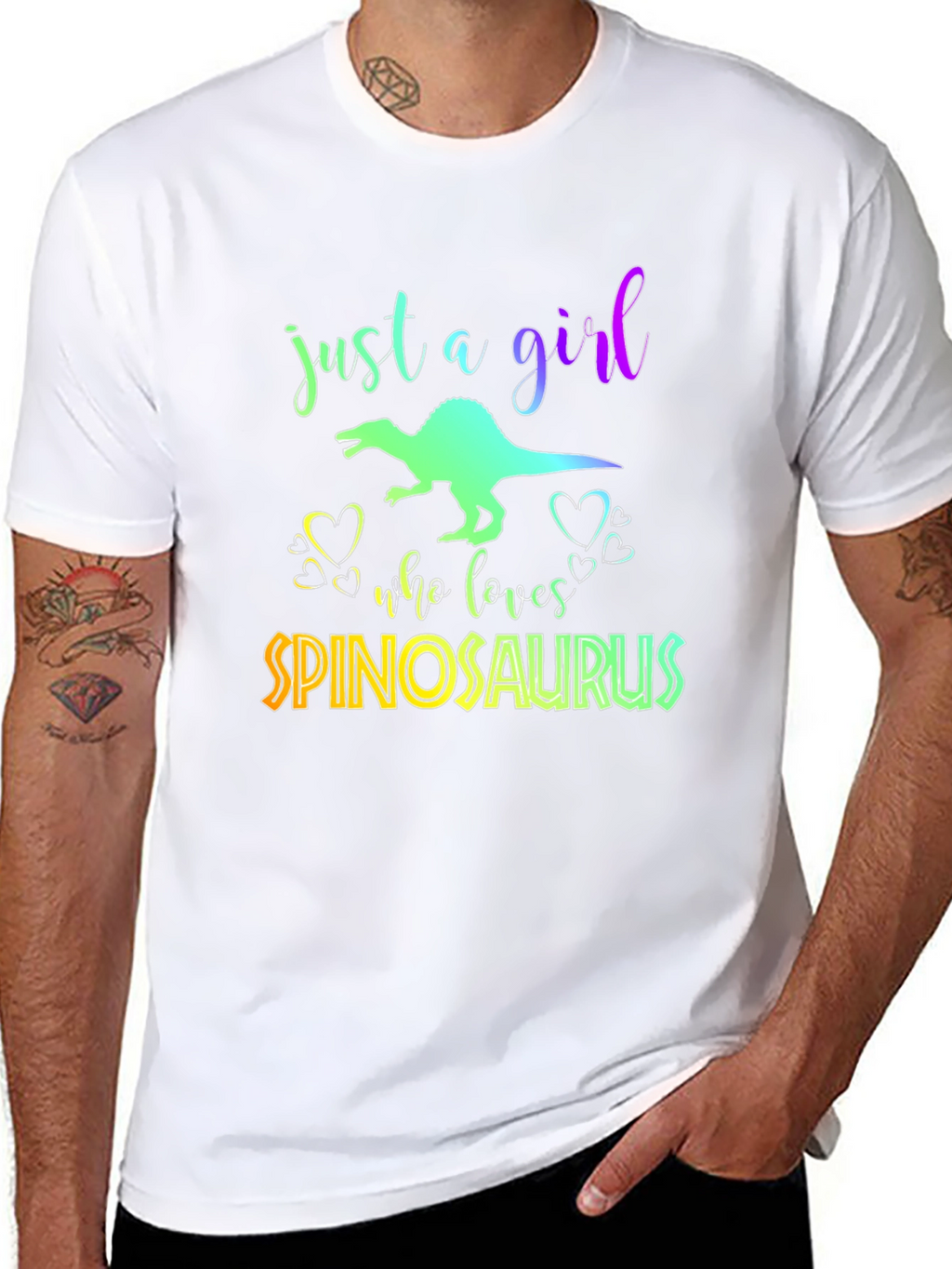 Girl Spinosaurus Lover Black T-Shirt