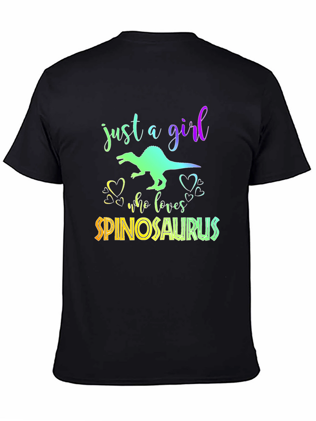 Girl Spinosaurus Lover Black T-Shirt