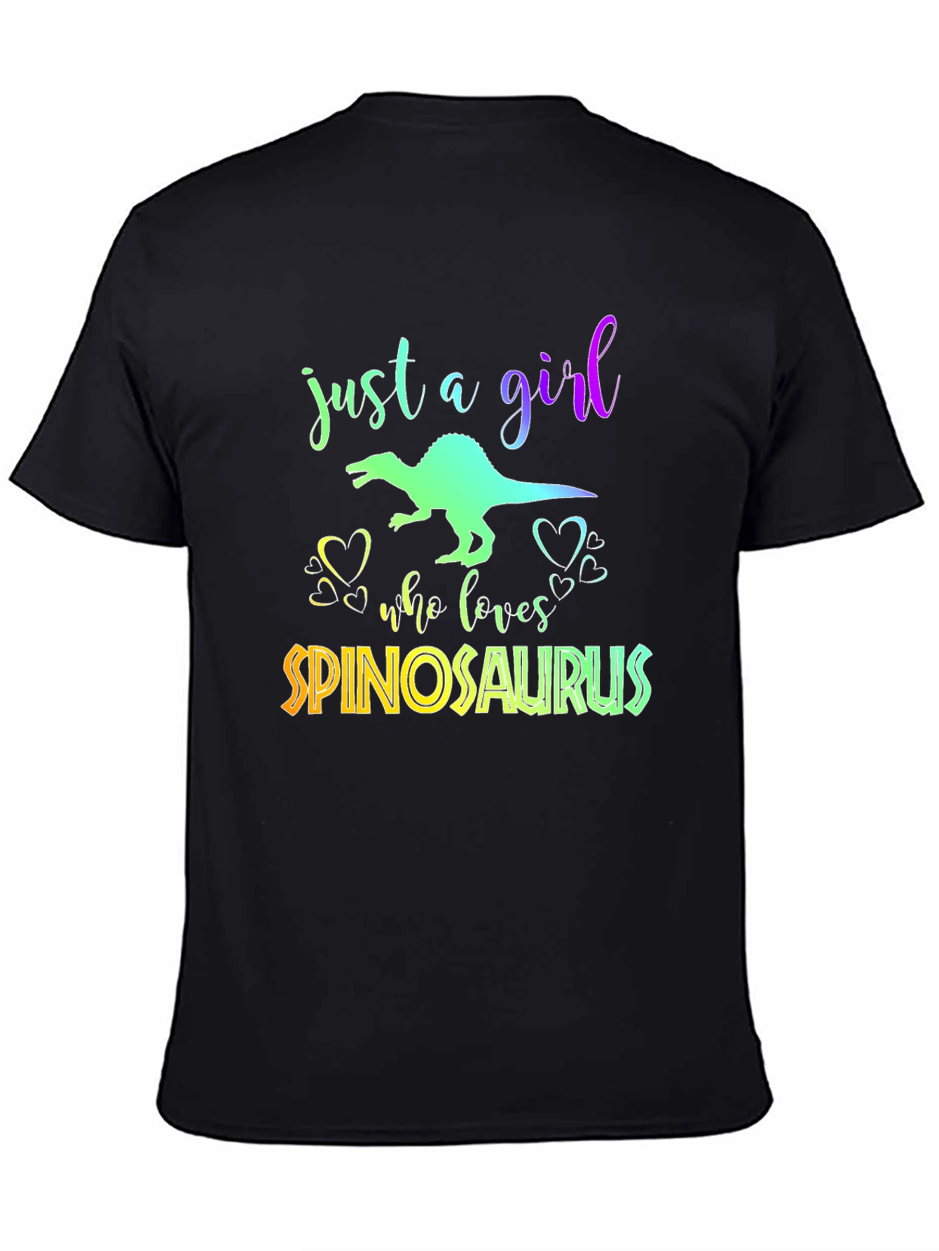 Girl Spinosaurus Lover Black T-Shirt