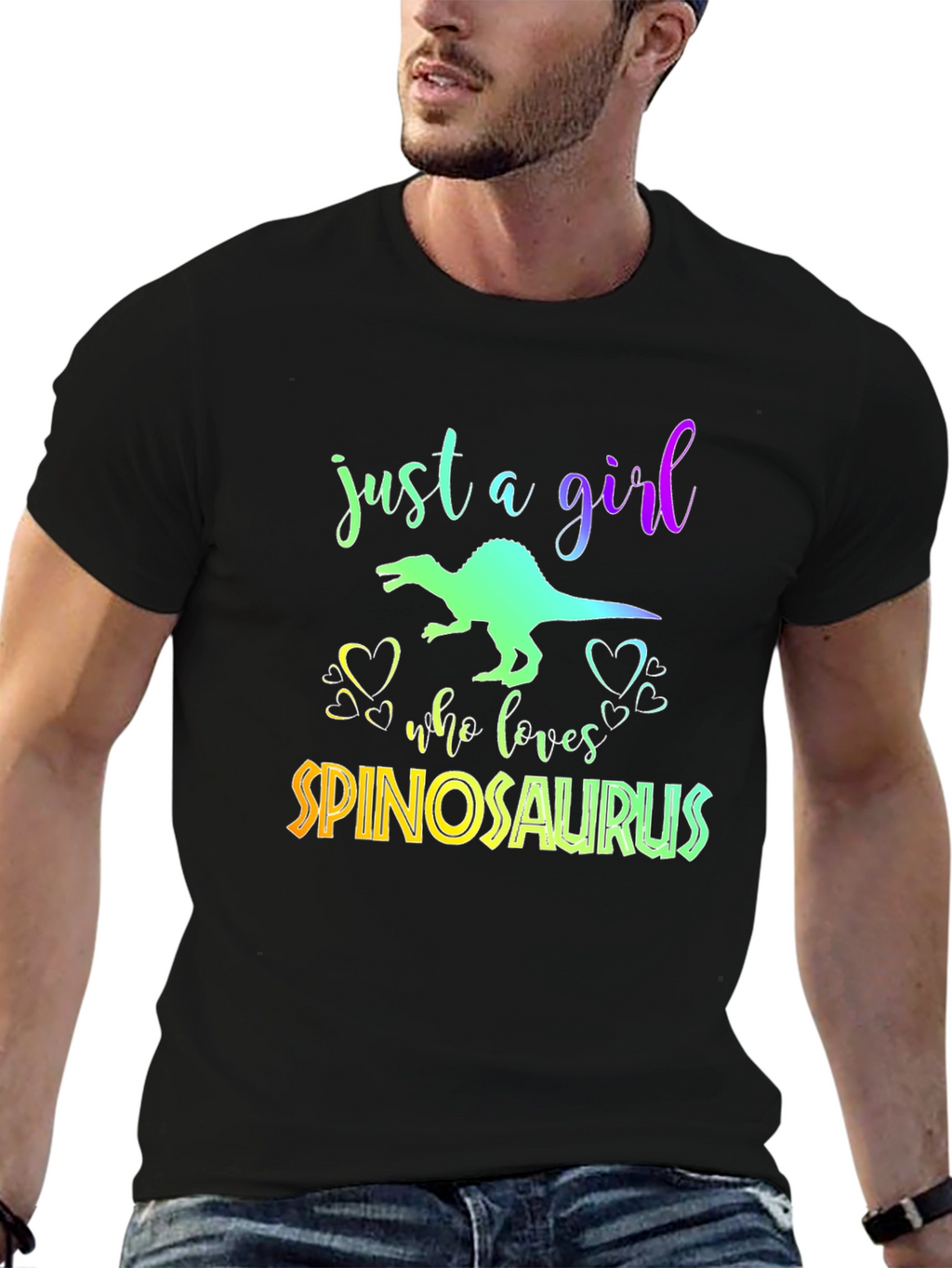 Girl Spinosaurus Lover Black T-Shirt