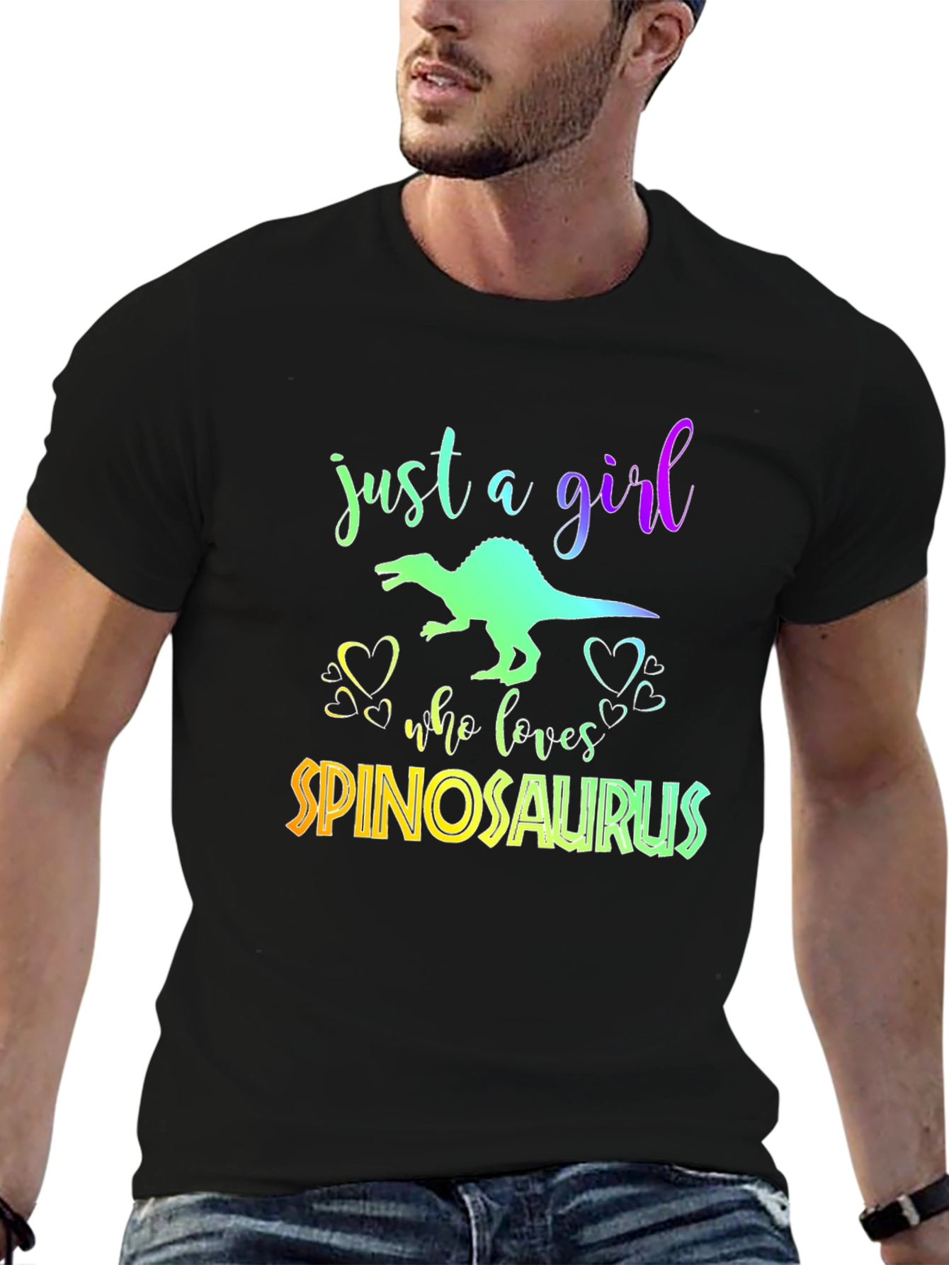 Girl Spinosaurus Lover Black T-Shirt