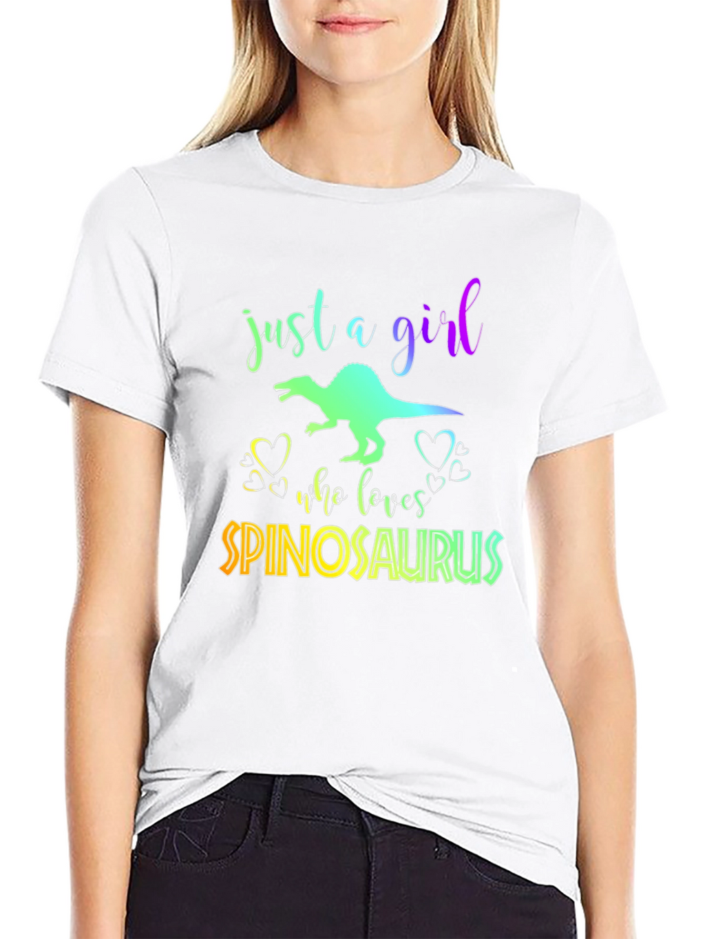 Girl Spinosaurus Lover Black T-Shirt