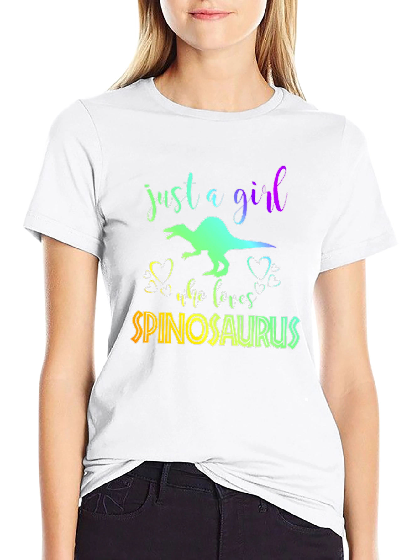 Girl Spinosaurus Lover Black T-Shirt