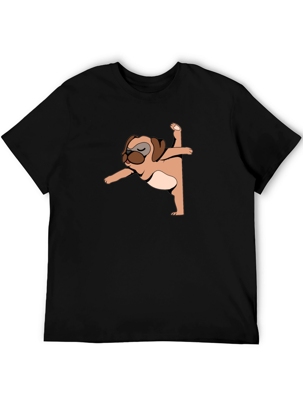 Yoga Pug Black T-Shirt