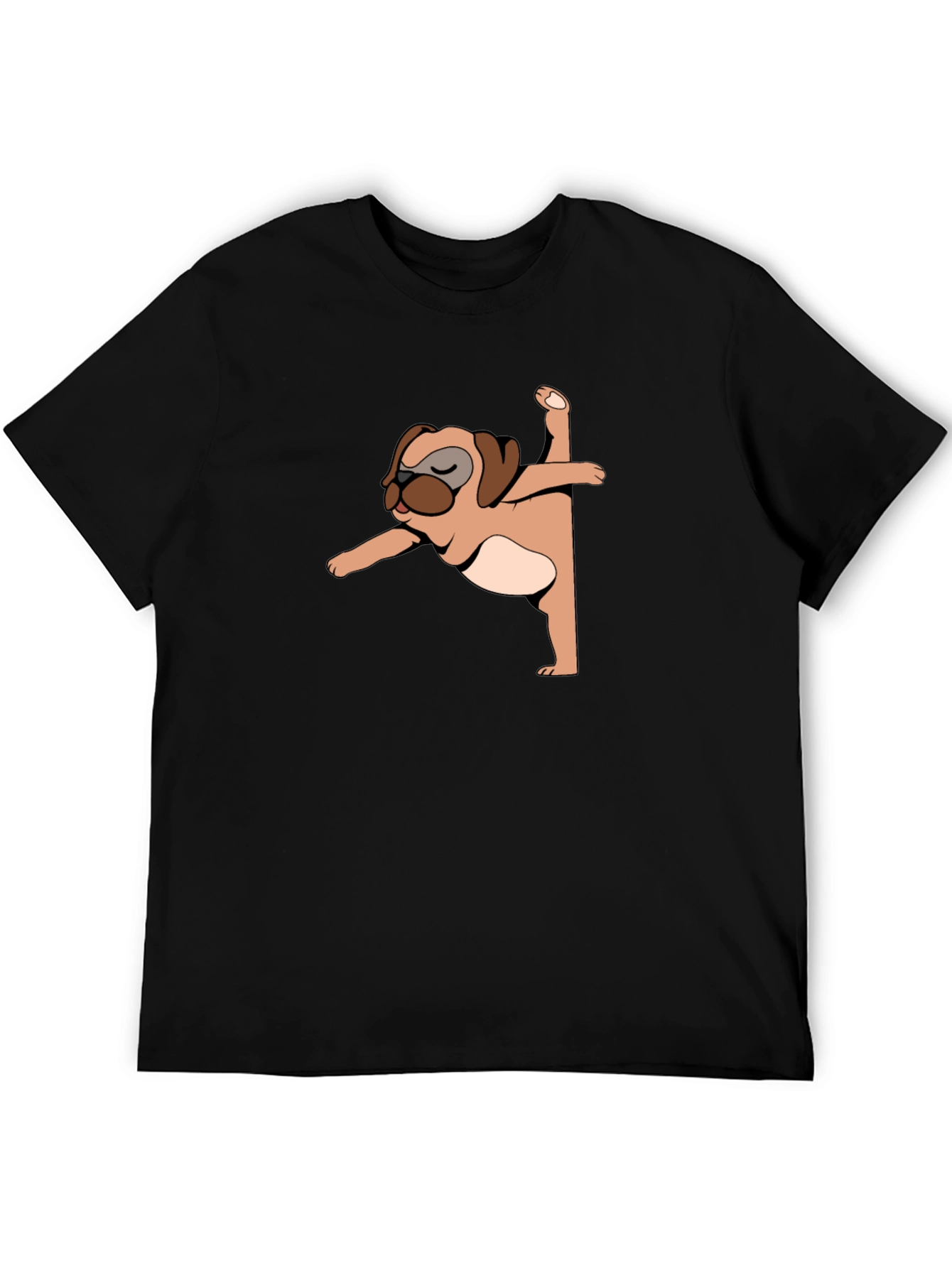 Yoga Pug Black T-Shirt