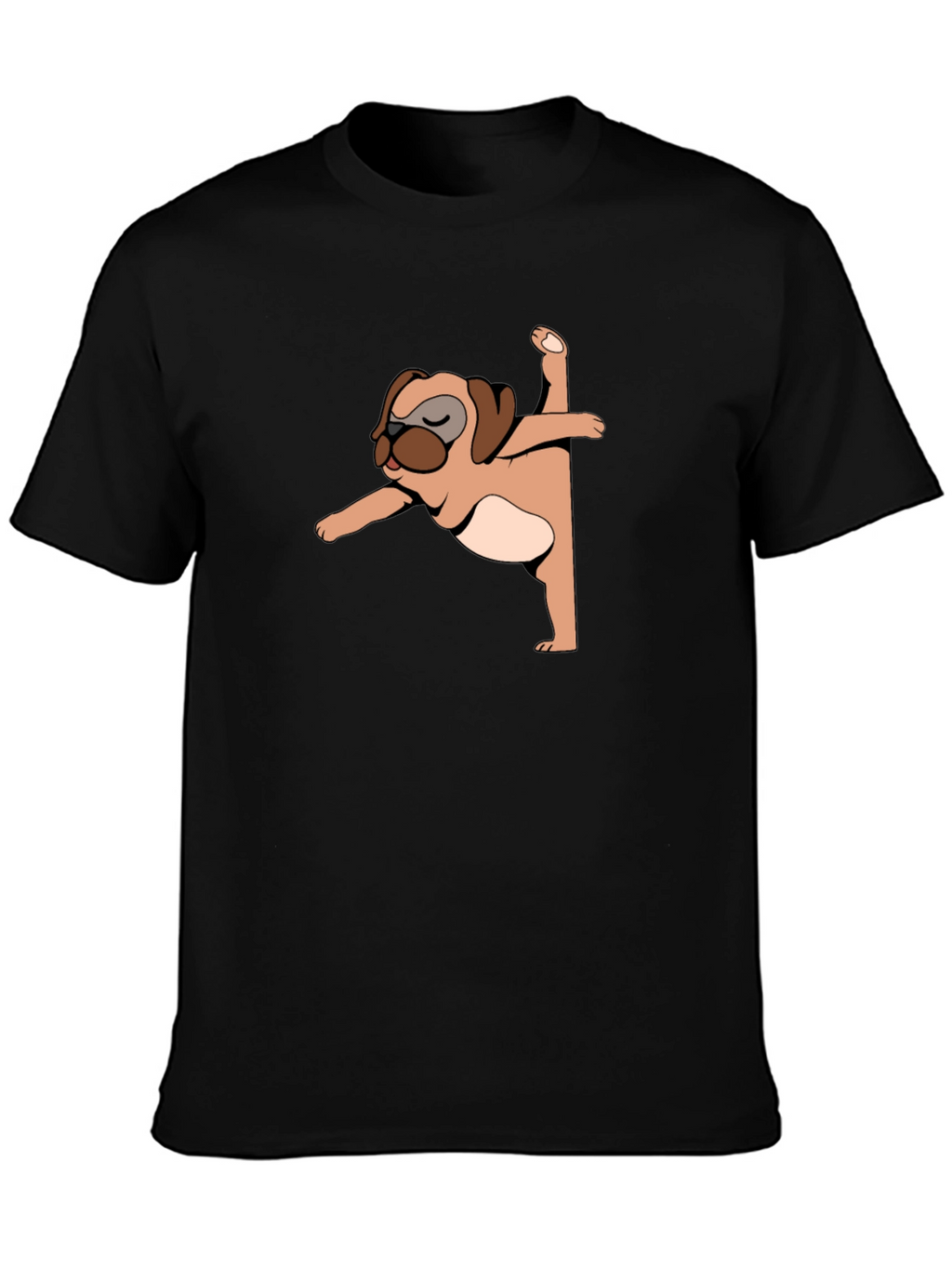 Yoga Pug Black T-Shirt