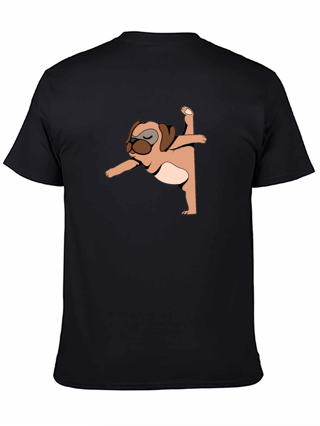 Yoga Pug Black T-Shirt