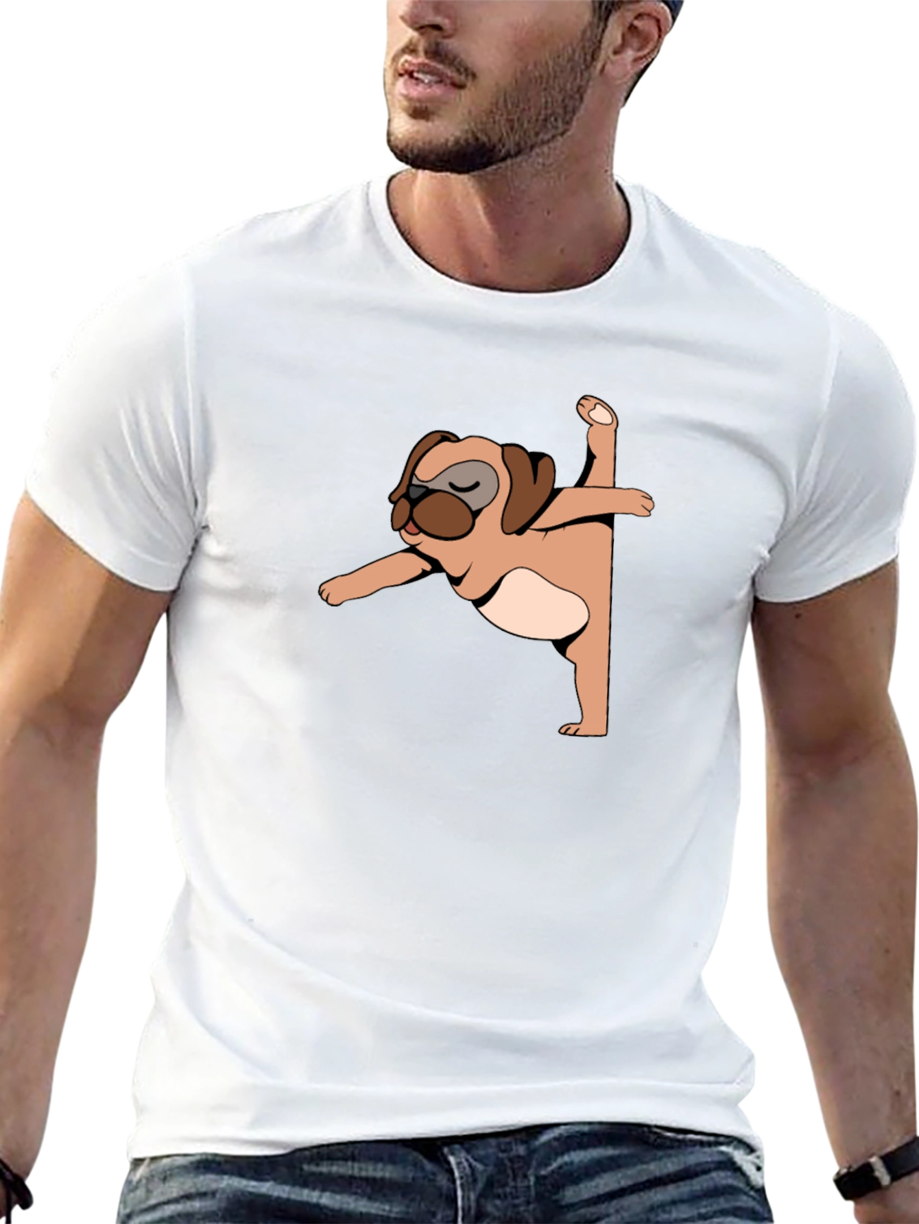 Yoga Pug Black T-Shirt