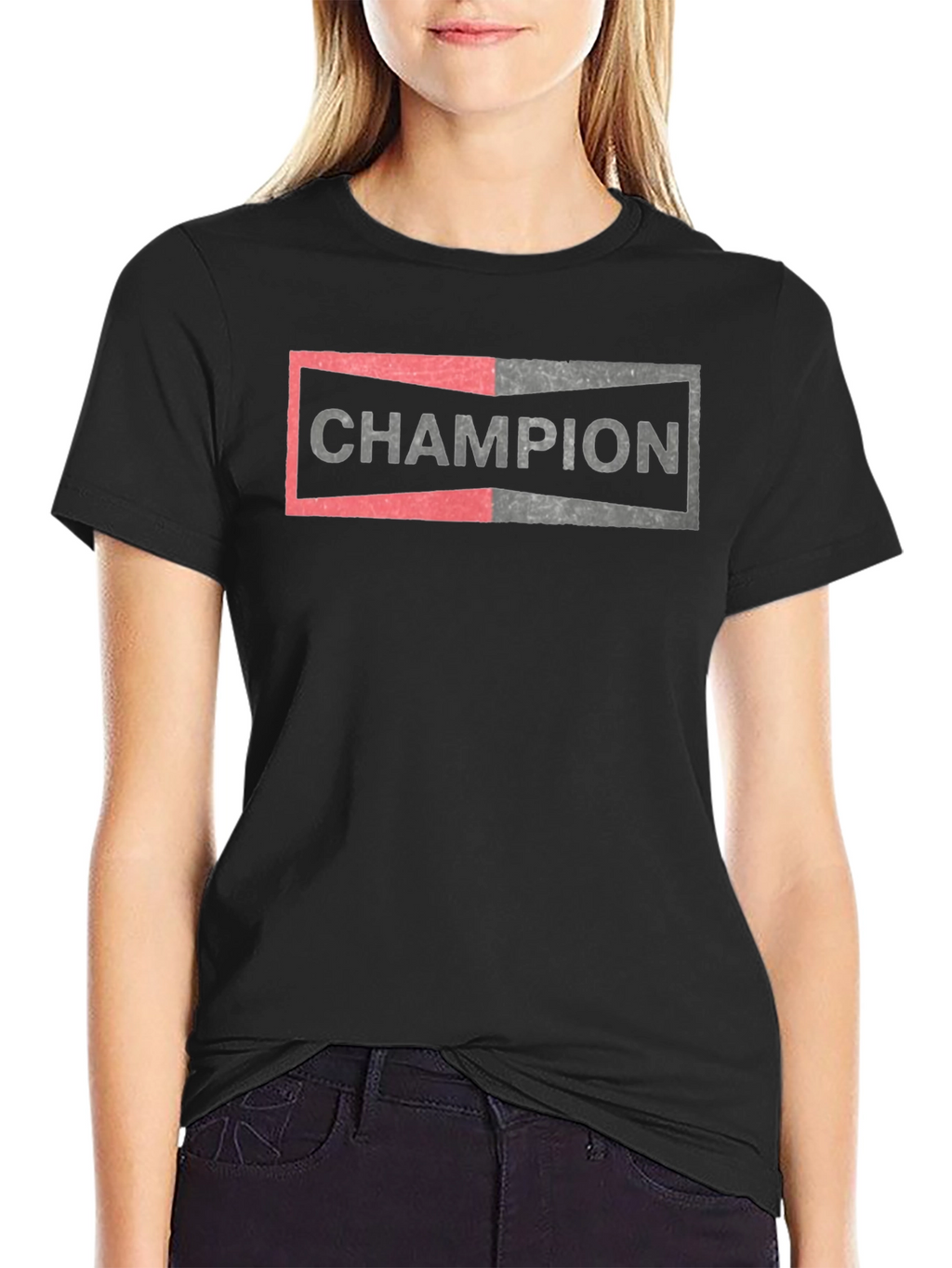 Champion Graphic Tee - Mens Black Cotton Blend T-Shirt