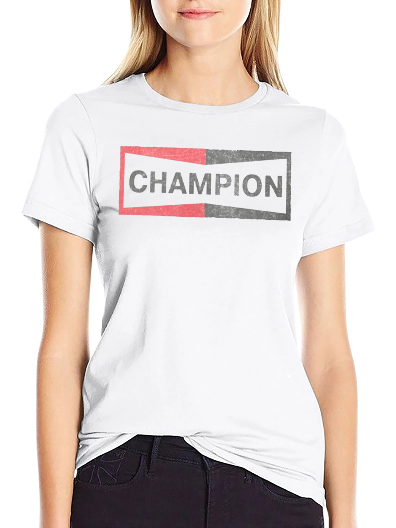 Champion Graphic Tee - Mens Black Cotton Blend T-Shirt