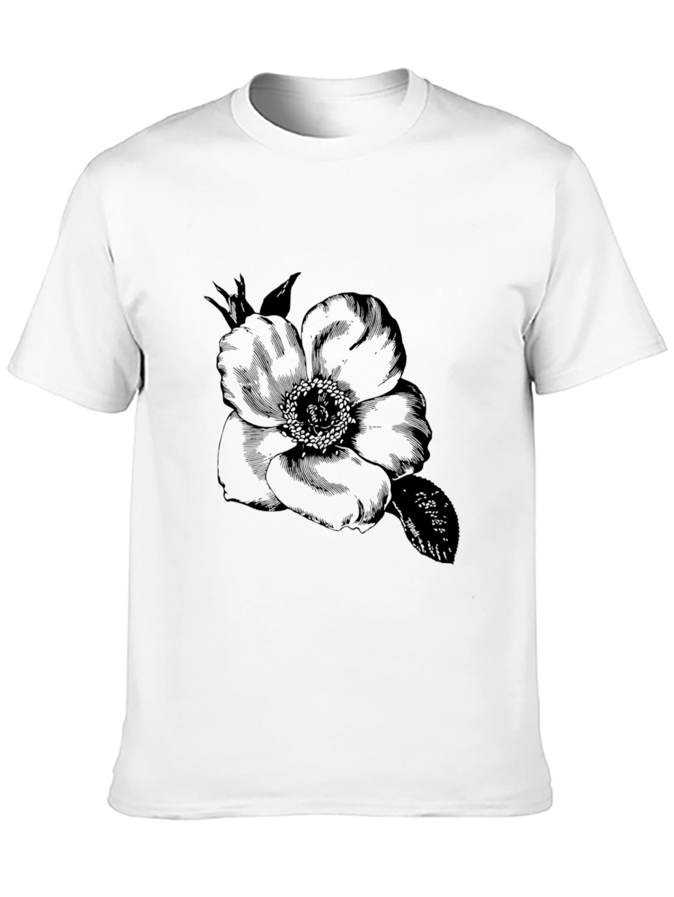 Black Flower Graphic Tee - Stylish Casual Wear