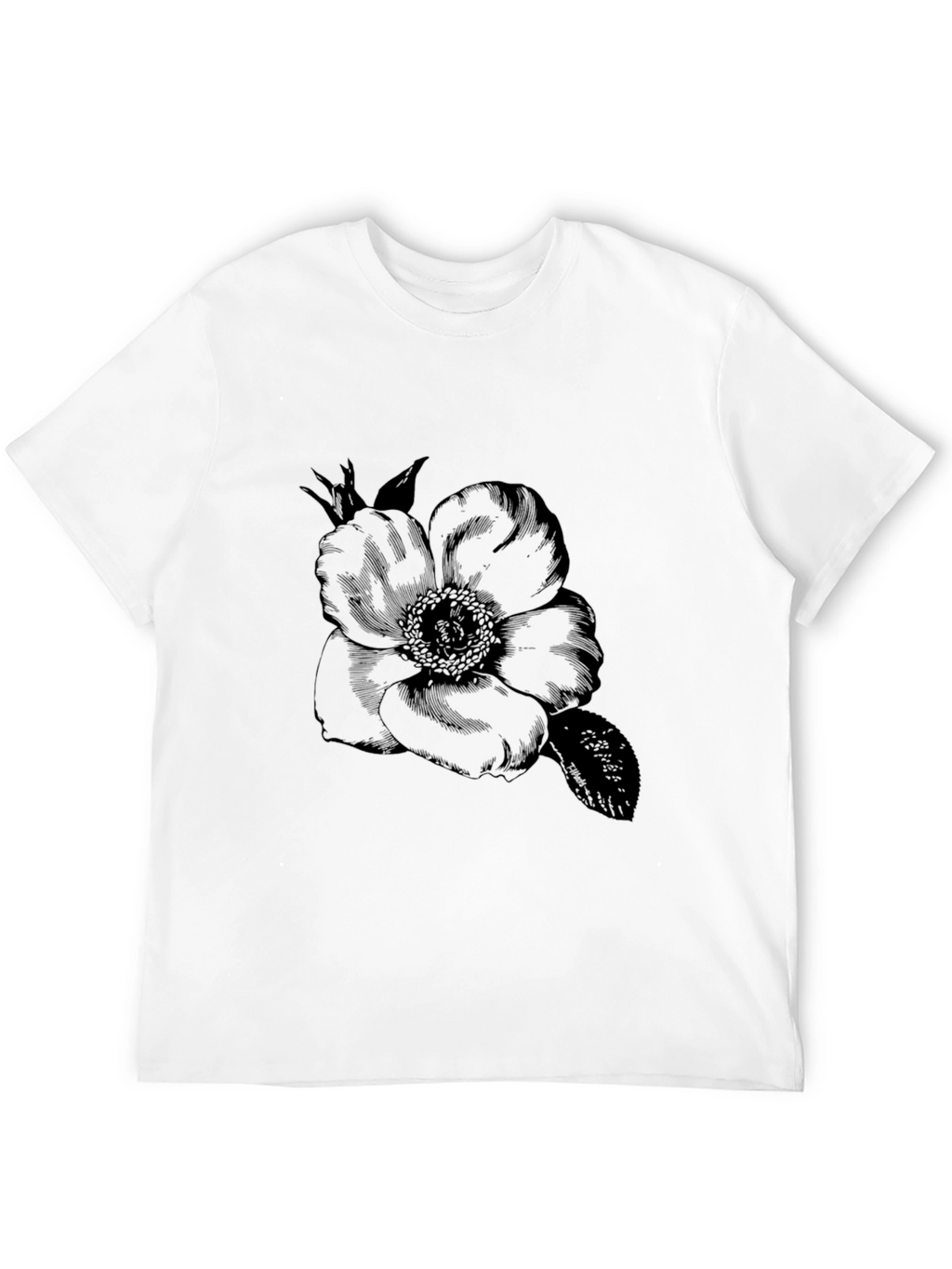 Black Flower Graphic Tee - Stylish Casual Wear