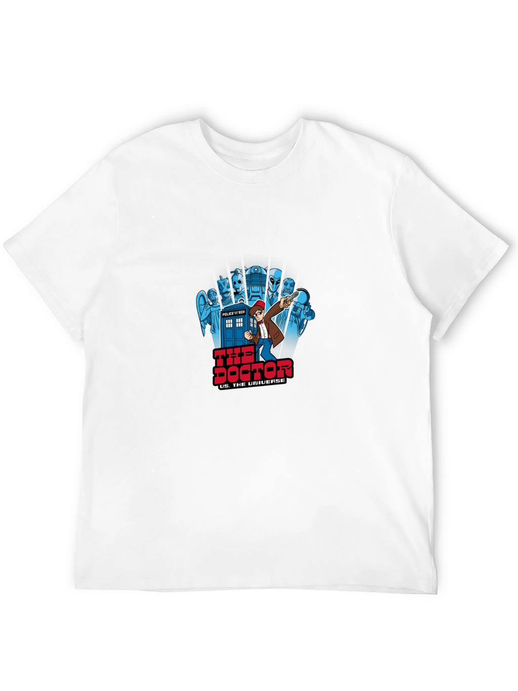Doctor Who Cartoon T-Shirt - Black Cotton Tee