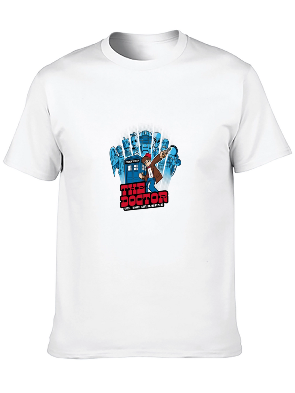 Doctor Who Cartoon T-Shirt - Black Cotton Tee