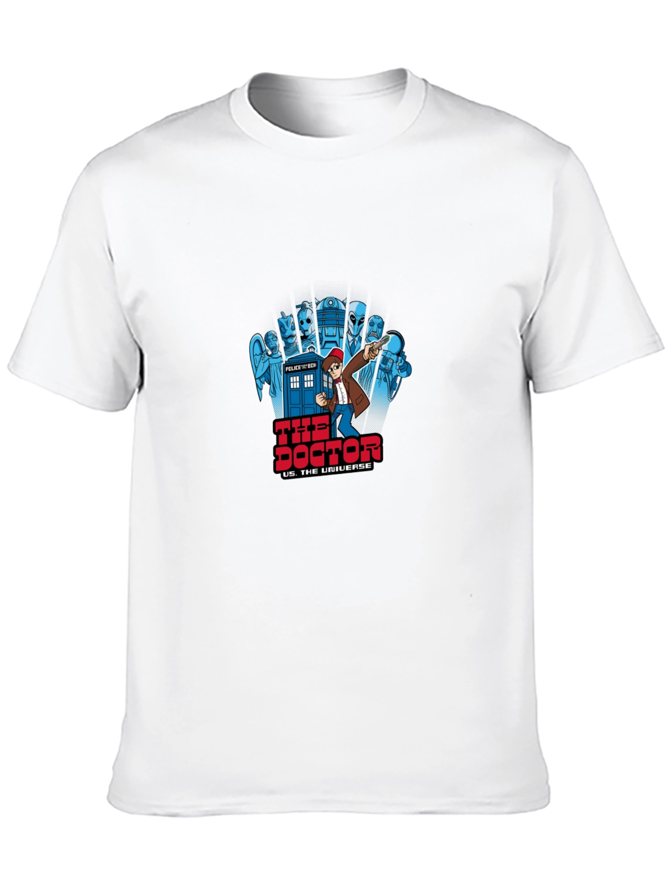 Doctor Who Cartoon T-Shirt - Black Cotton Tee