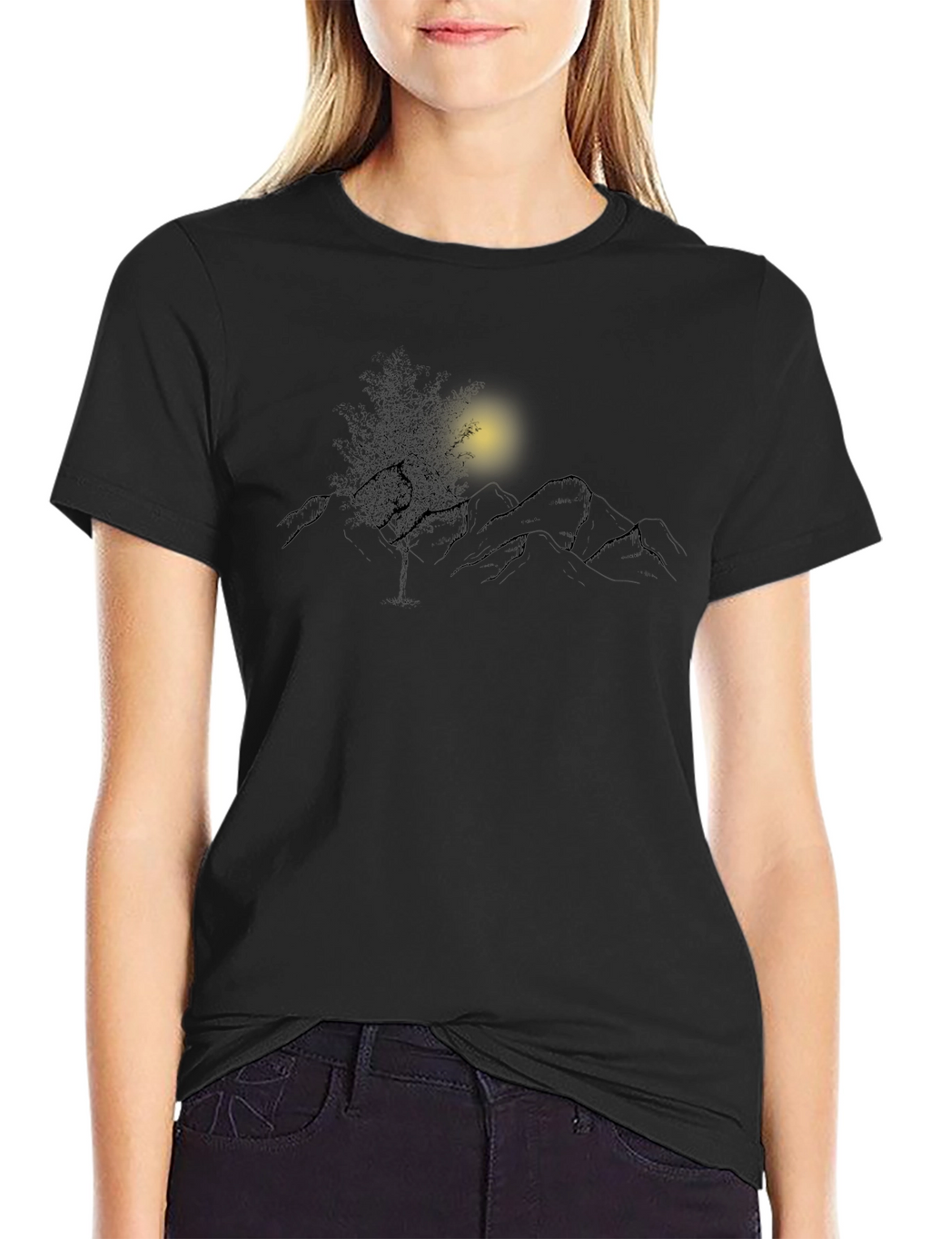 Mountainscape Graphic Black Tee