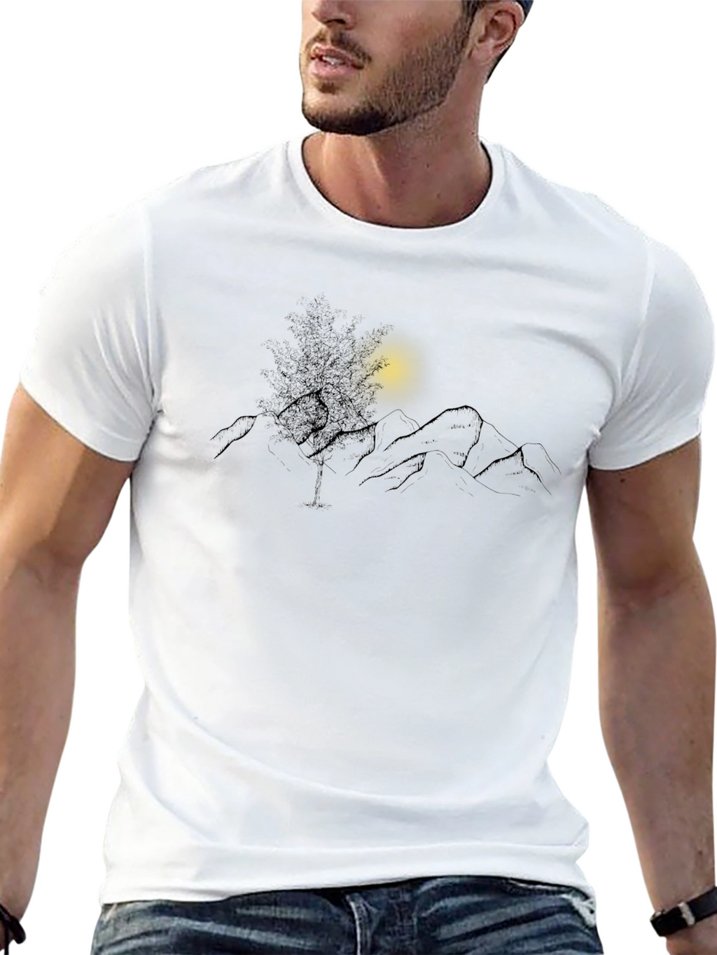 Mountainscape Graphic Black Tee