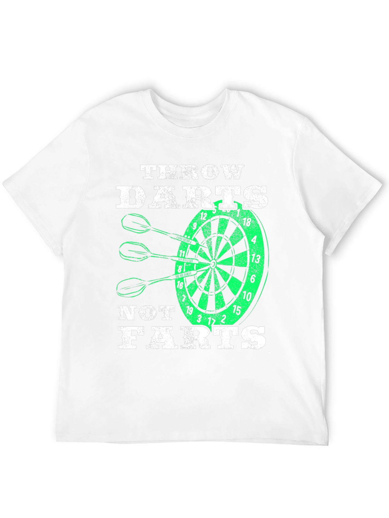 Throw Darts Not Farts T-Shirt - Novelty Dartboard Tee