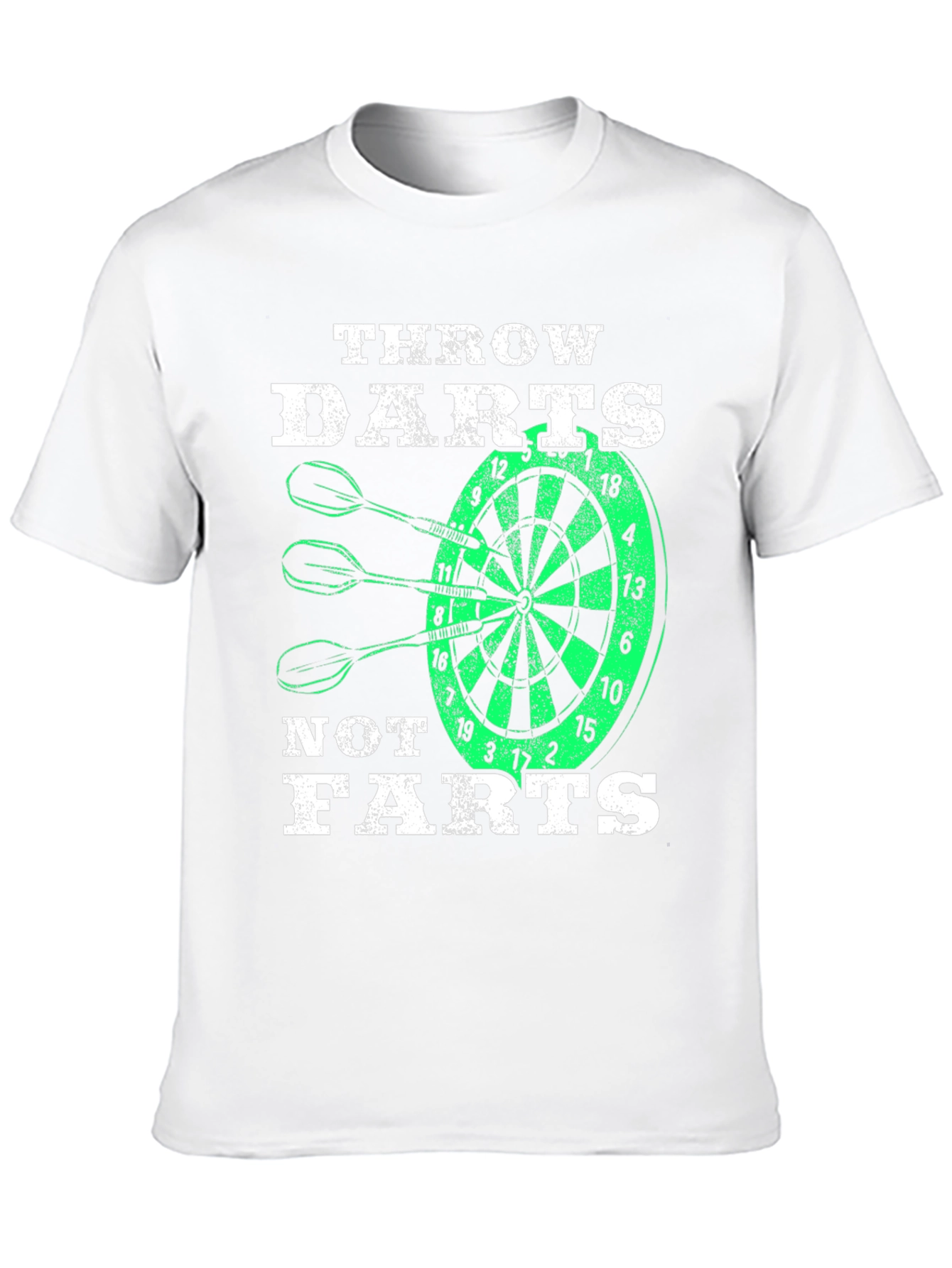 Throw Darts Not Farts T-Shirt - Novelty Dartboard Tee
