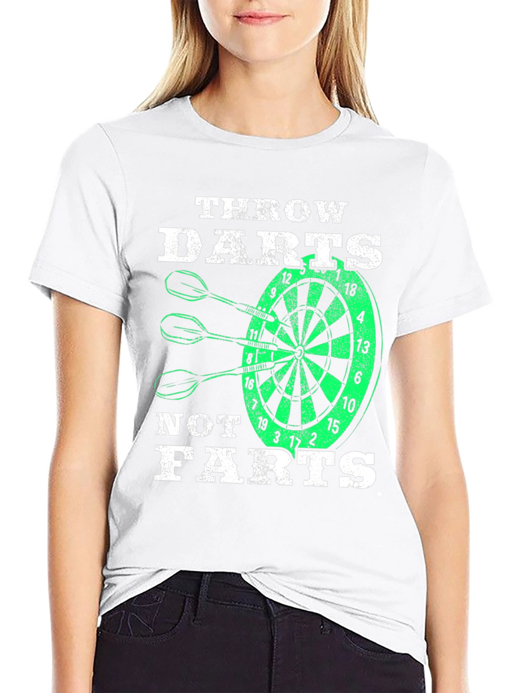Throw Darts Not Farts T-Shirt - Novelty Dartboard Tee