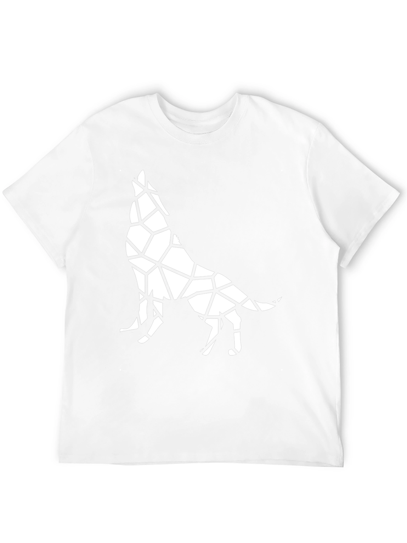 Geometric Wolf Graphic Tee - Stylish Black T-Shirt