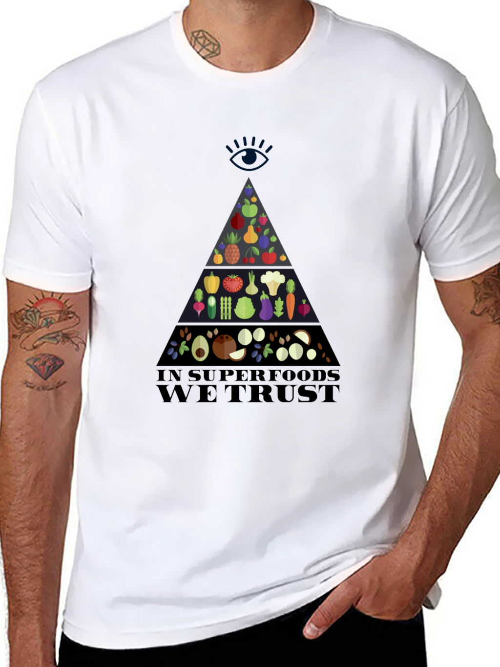 Superfood Pyramid Graphic T-Shirt - Vegan Friendly Design