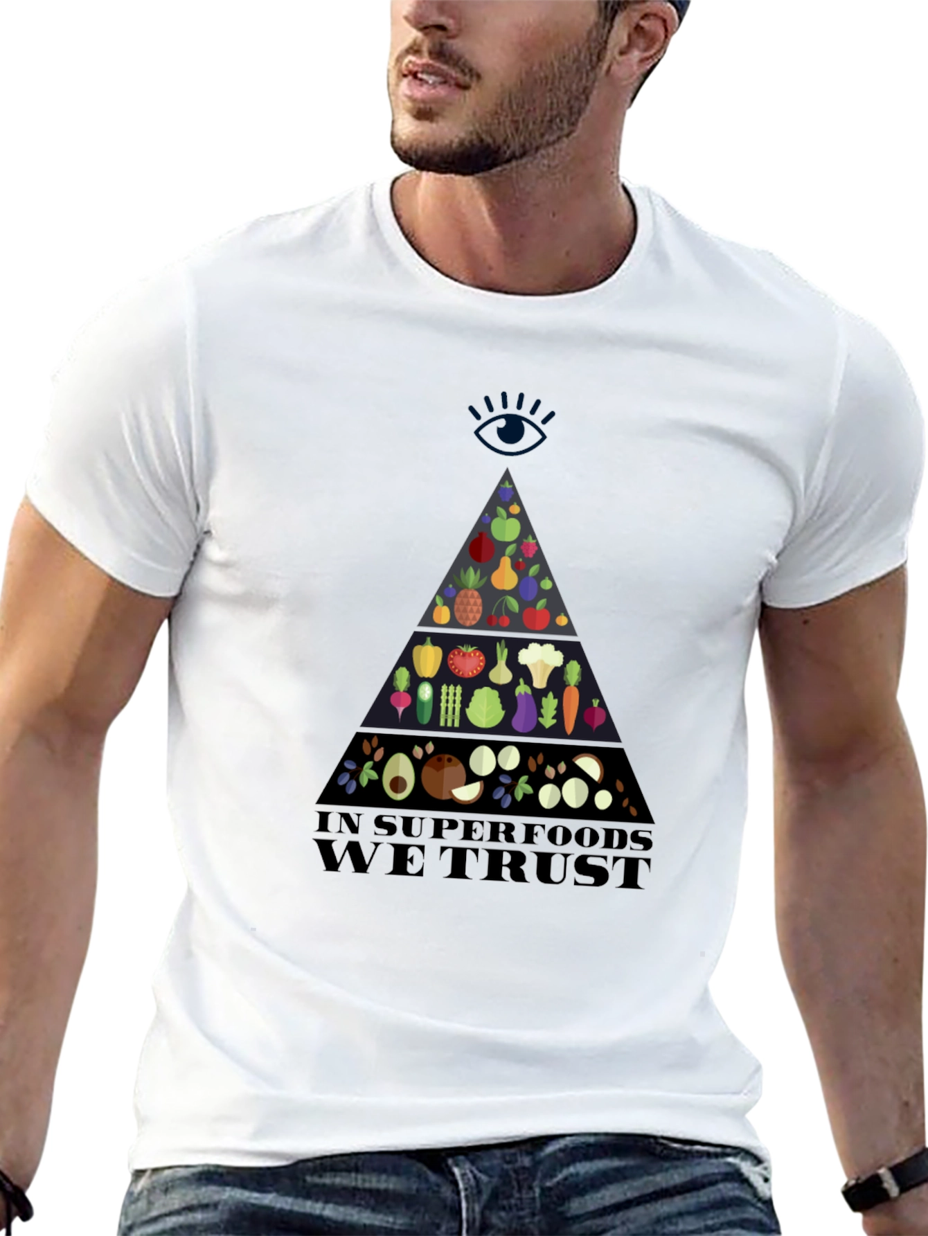 Superfood Pyramid Graphic T-Shirt - Vegan Friendly Design
