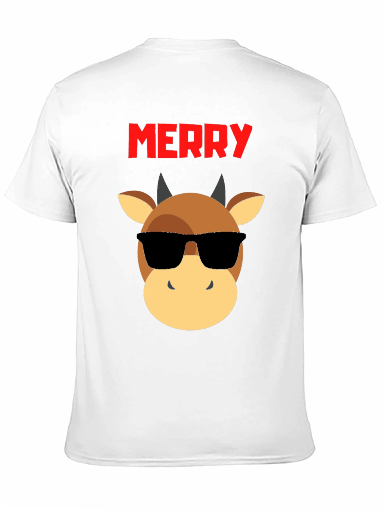 Merry Christmas Bull T-Shirt - Cool Holiday Tee