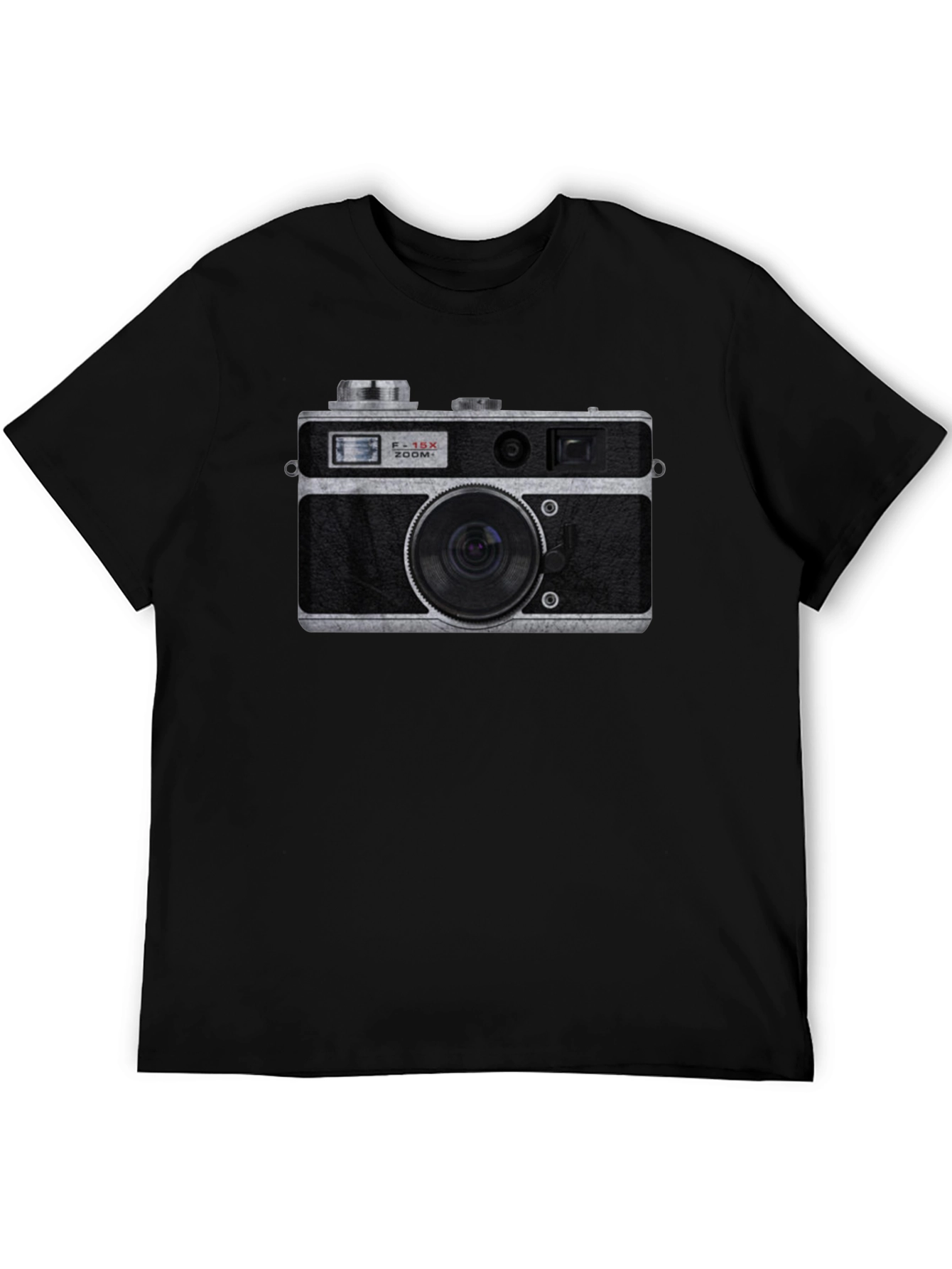 Vintage Camera Graphic Tee - Black