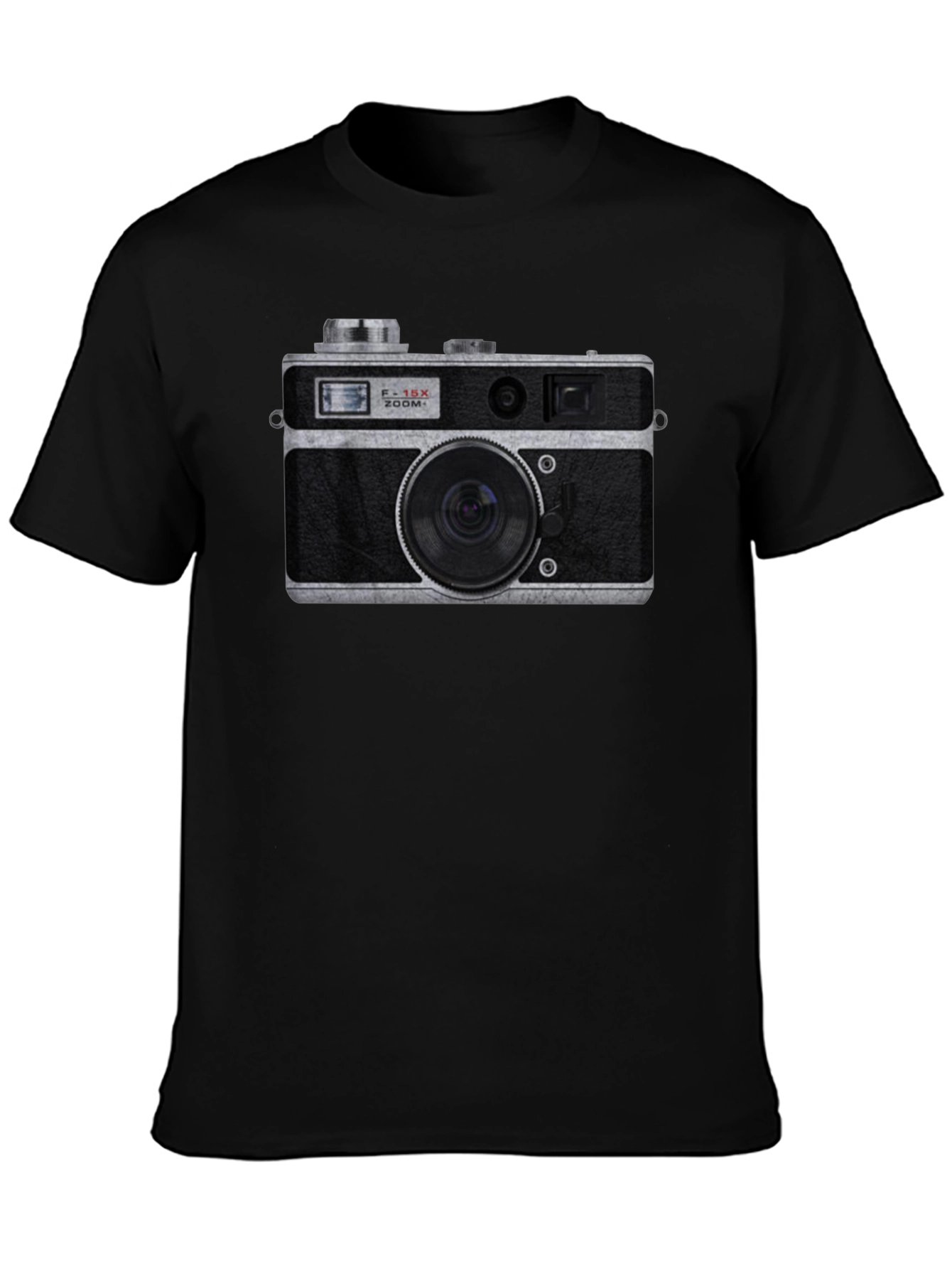 Vintage Camera Graphic Tee - Black
