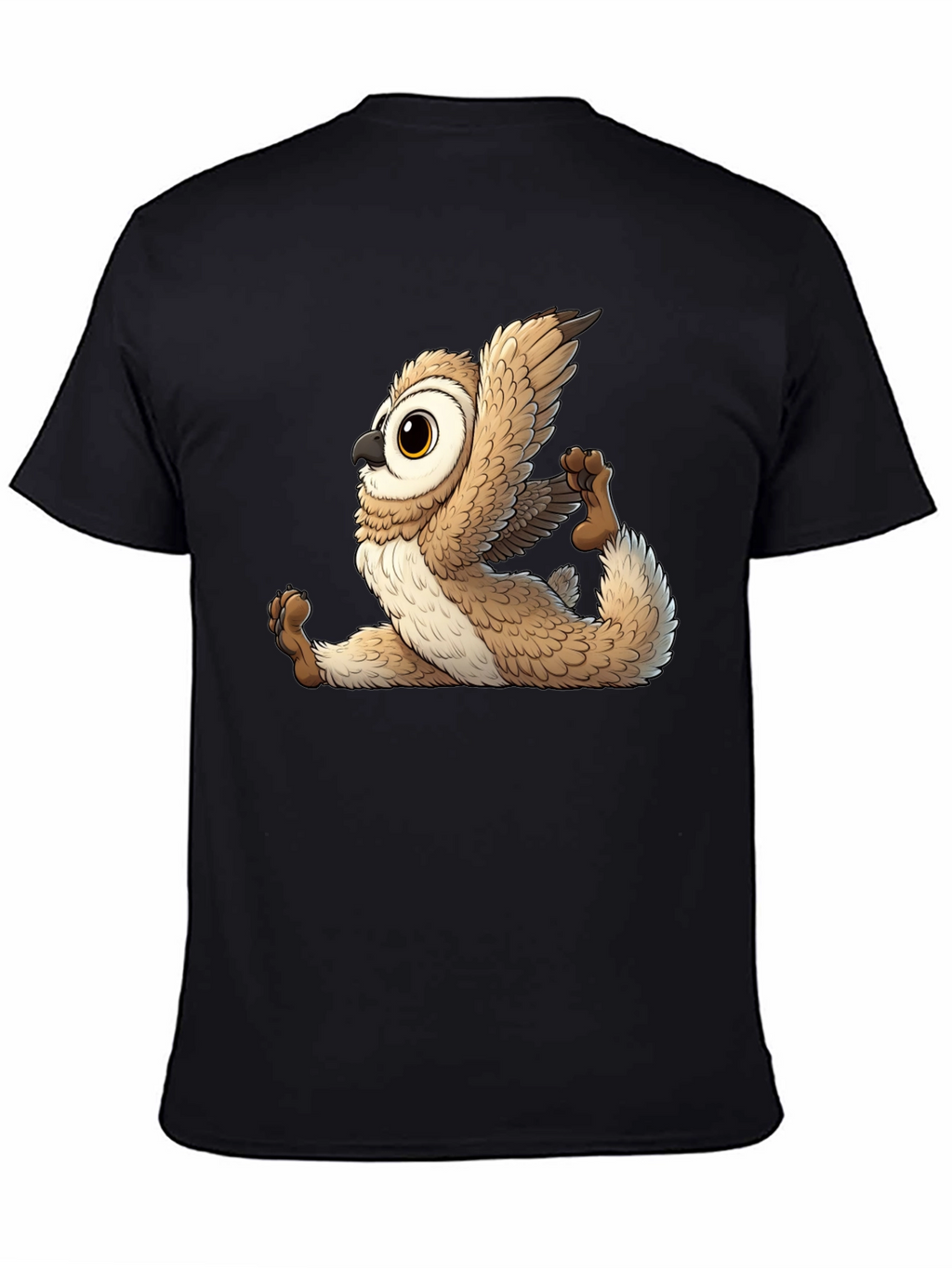 Yoga Owl Graphic Tee - Black Cotton Blend