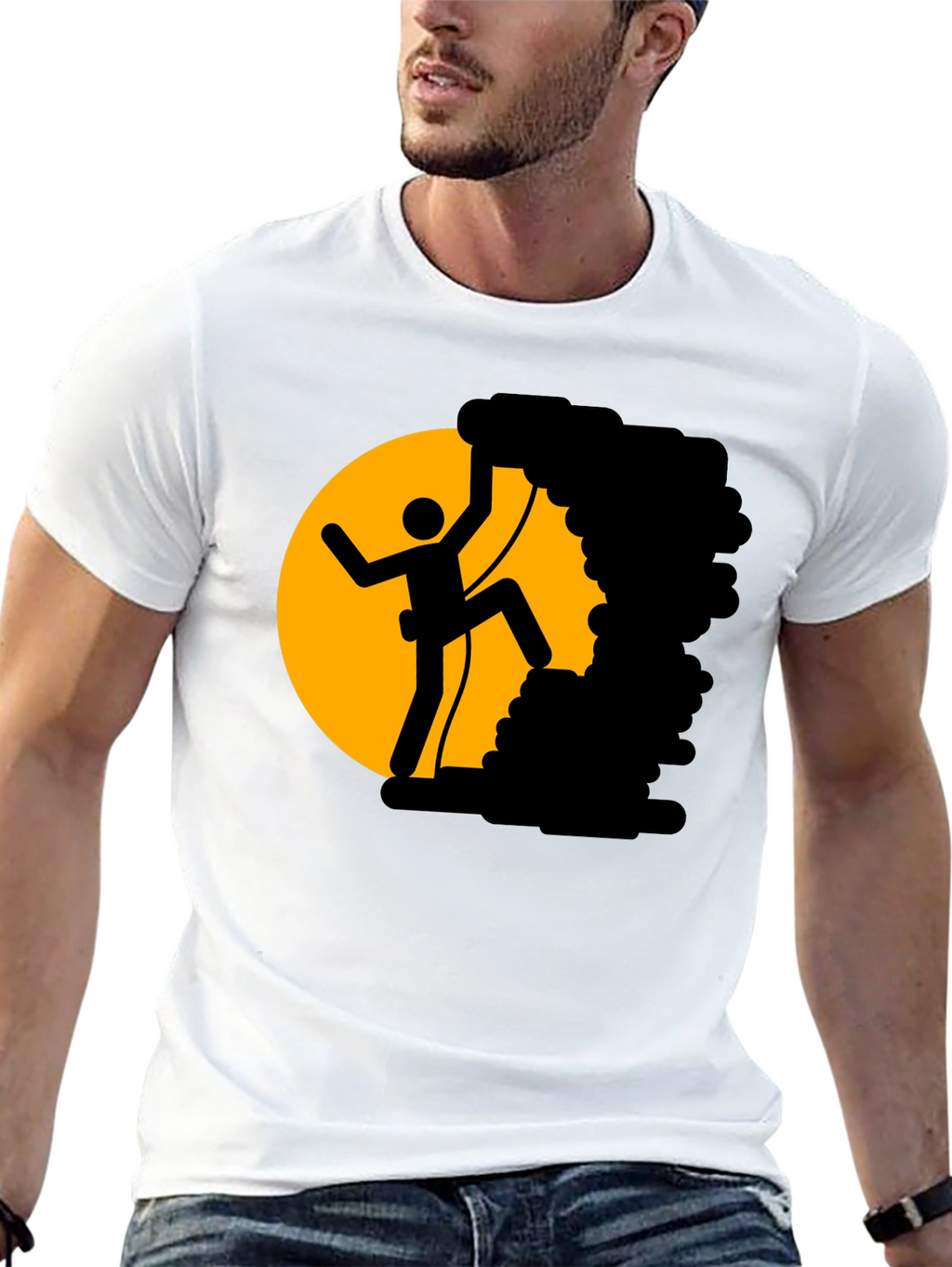Climbing Stick Figure T-Shirt - Adventure Tee