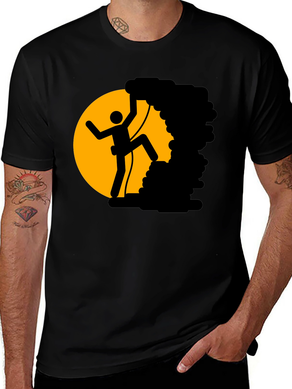 Climbing Stick Figure T-Shirt - Adventure Tee