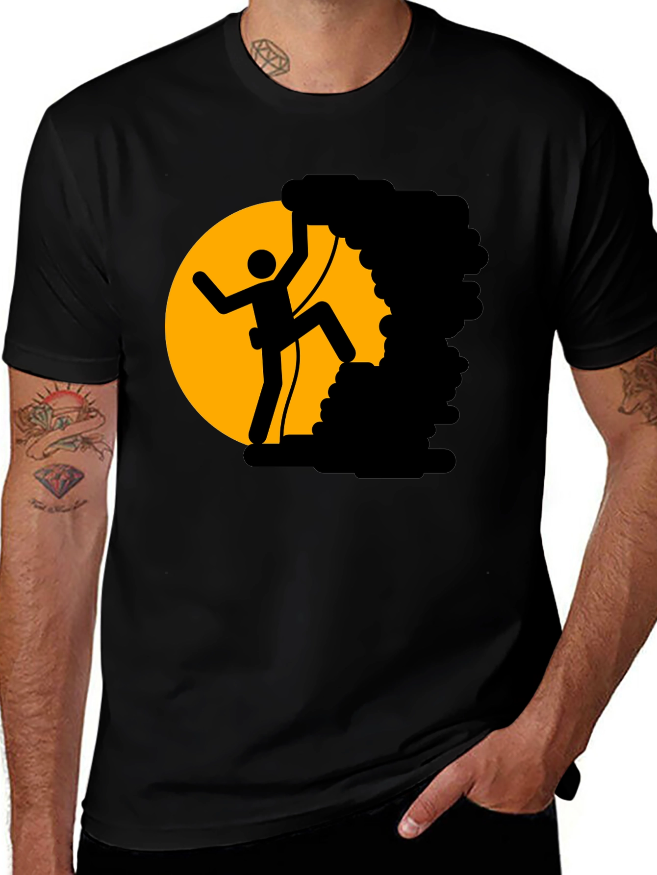 Climbing Stick Figure T-Shirt - Adventure Tee
