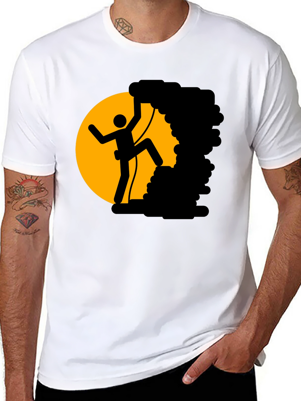 Climbing Stick Figure T-Shirt - Adventure Tee
