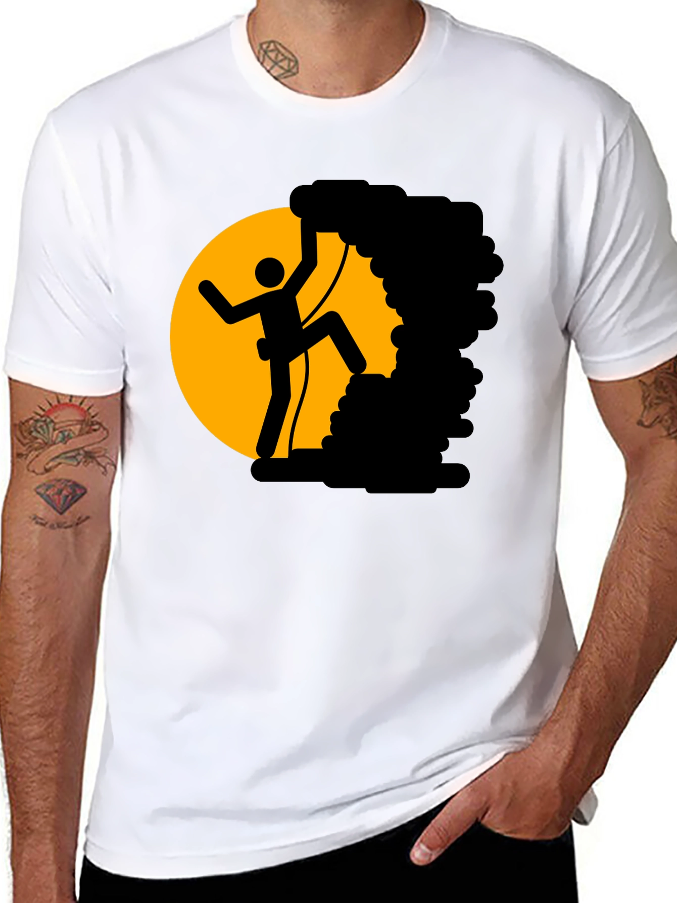 Climbing Stick Figure T-Shirt - Adventure Tee