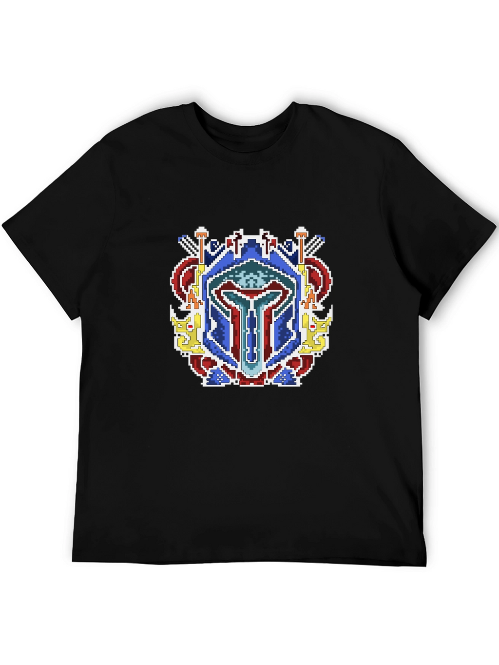 Pixel Art Mandalorian Helmet T-Shirt