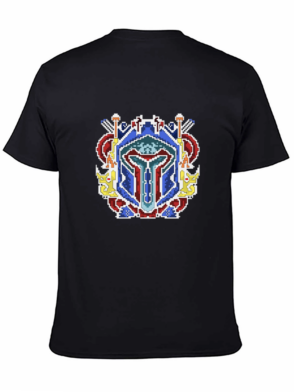 Pixel Art Mandalorian Helmet T-Shirt